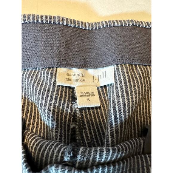 J Jill Women’s Essential Slim Ankle Pants Size 6 Striped Career Trouser Modern - Picture 5 of 7